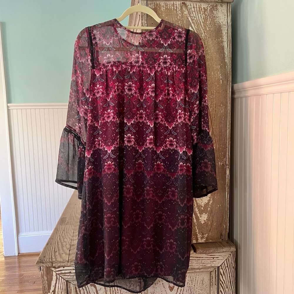 Nanette by Nanette Lepore Pink and Putrple Shift Dress Size 8